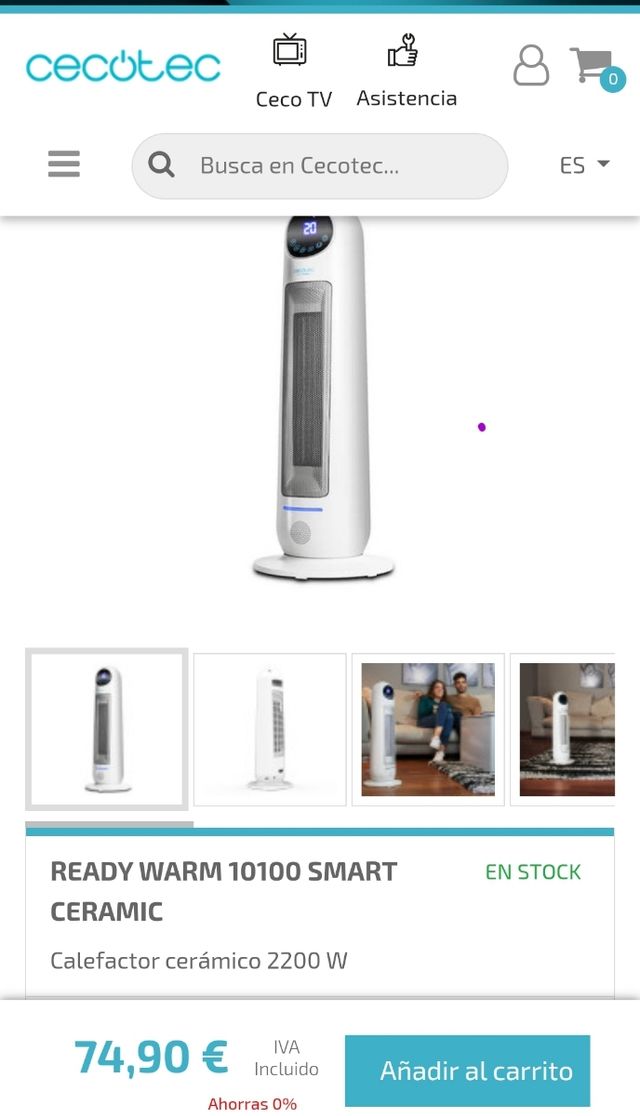 calefactor - estufa cerámico 2200w