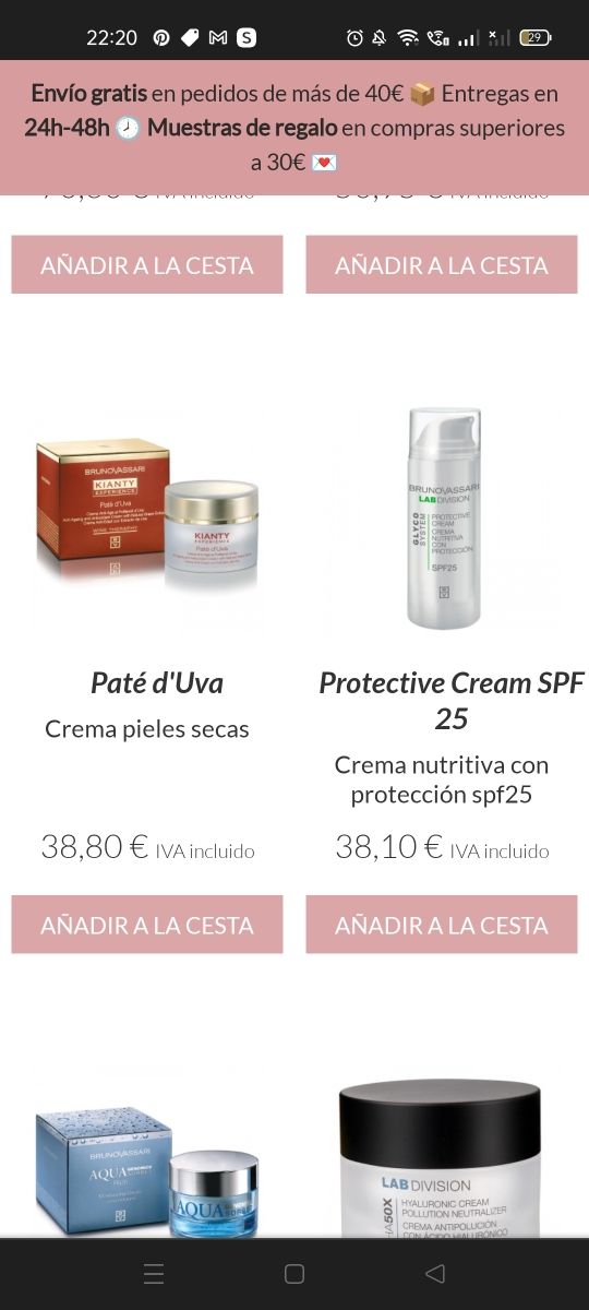 crema facial Bruno Vassari