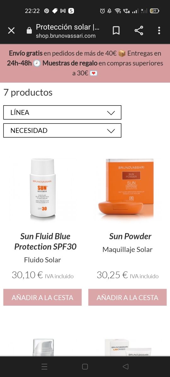 protector solar facial Bruno Vassari