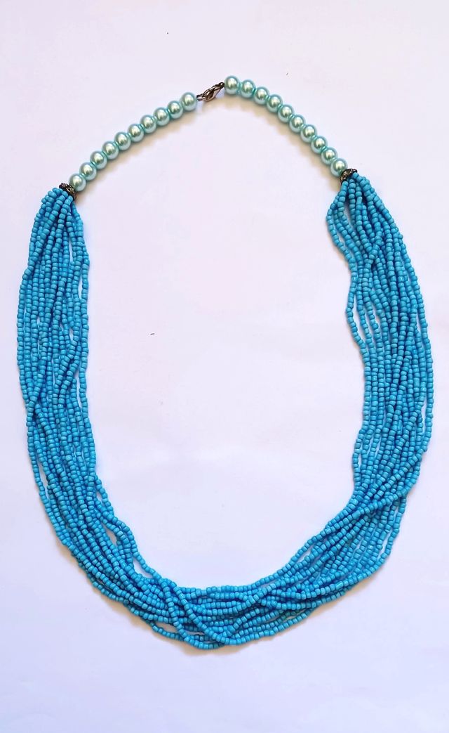 Collar Perlas y Piedras Turquesa. NUEVO