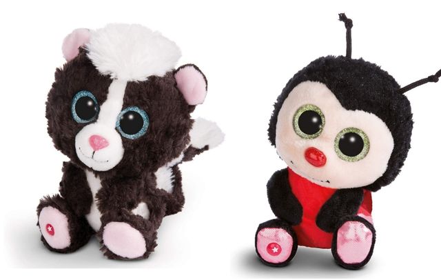 Nuevos. peluches Glubschis mofeta + mariquita