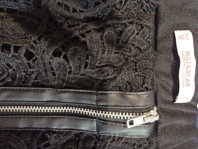 Falda negra de encaje fiesta y cremallera