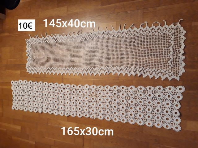 Ganchillo Tapetes camino de mesa vintage