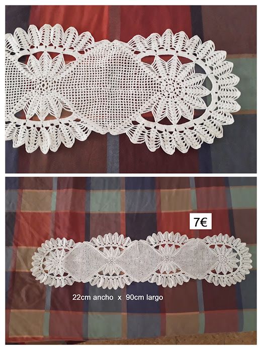 Ganchillo Tapetes camino de mesa vintage