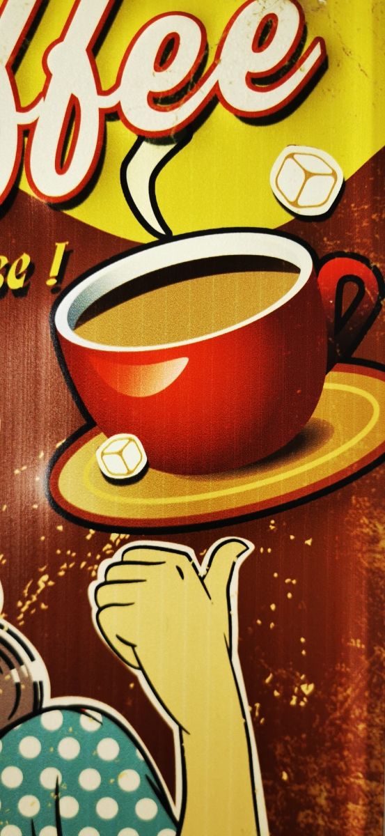 placa de metal coffee