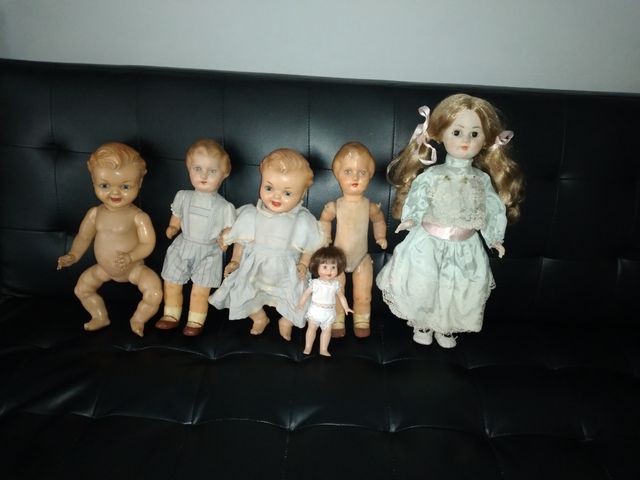 LOTE DE 6 MUÑECOS ANTIGUOS DEL AÑO 1920