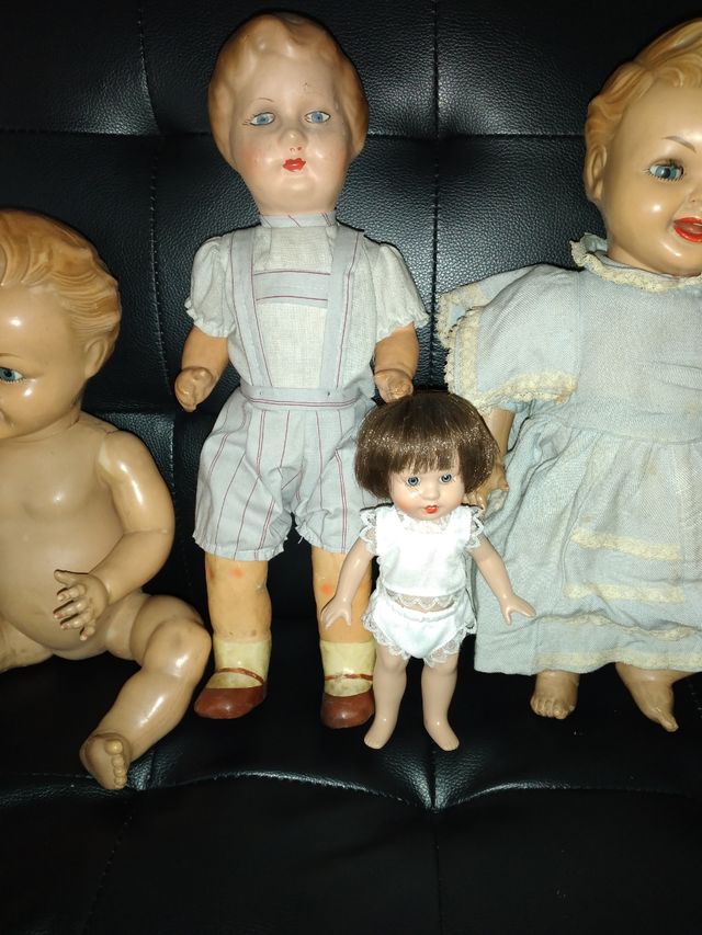 LOTE DE 6 MUÑECOS ANTIGUOS DEL AÑO 1920