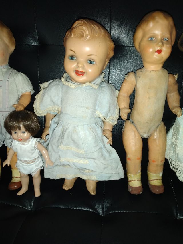 LOTE DE 6 MUÑECOS ANTIGUOS DEL AÑO 1920