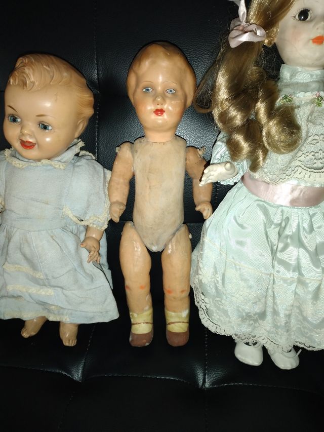 LOTE DE 6 MUÑECOS ANTIGUOS DEL AÑO 1920