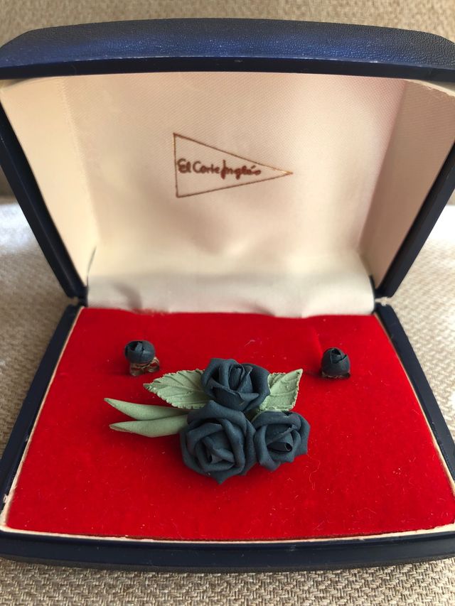 Conjunto pendientes y broche cerámica