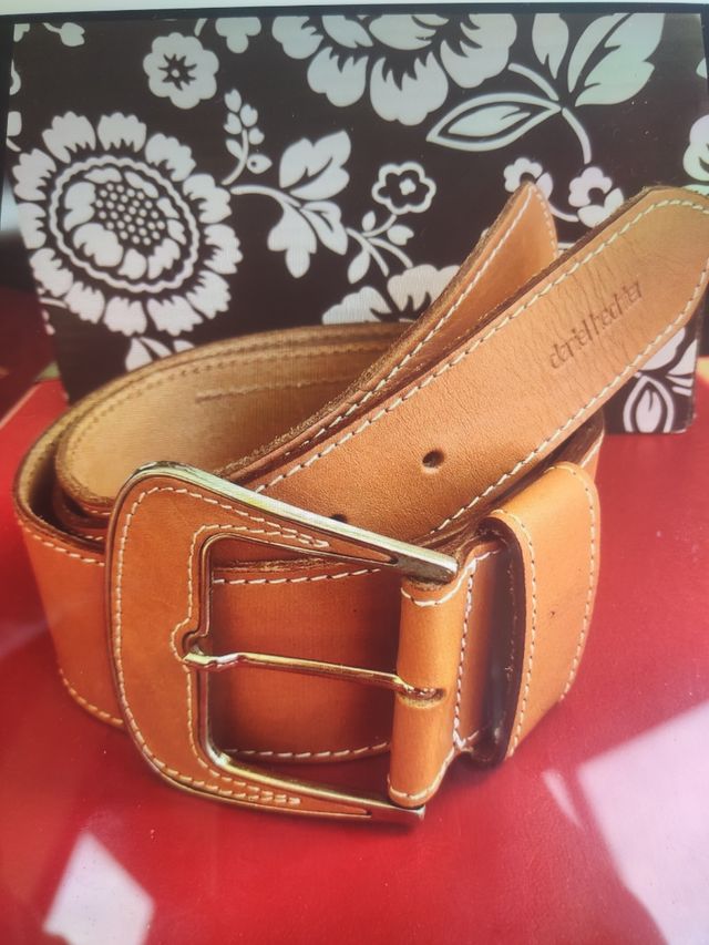 Cinturón de Cuero Beige Daniel Hetcher