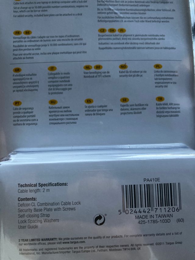 Candado de Ordenador con combinación de segurifad