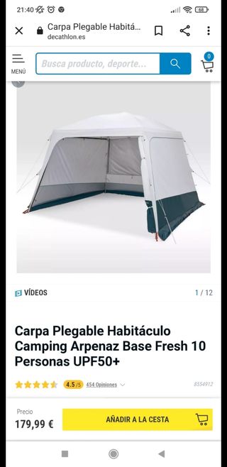 Nuevo Carpas Decathlon Segunda Mano | Compra Online a Precios Super Baratos