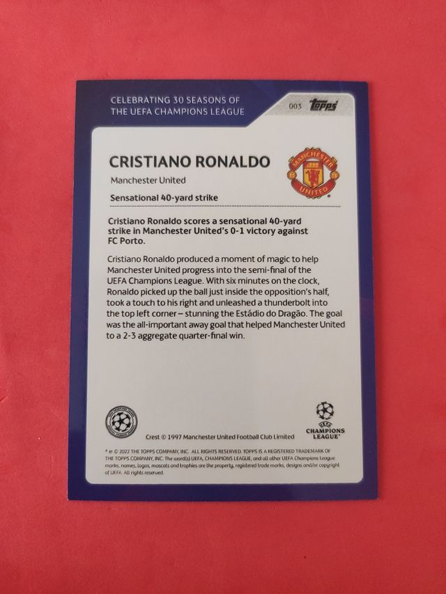 CRISTIANO RONALDO MANCHESTER TOPPS