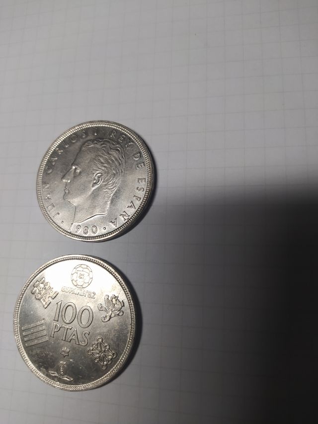2 Monedas 100 pesetas 1980 *80 RJCI plata sin uso