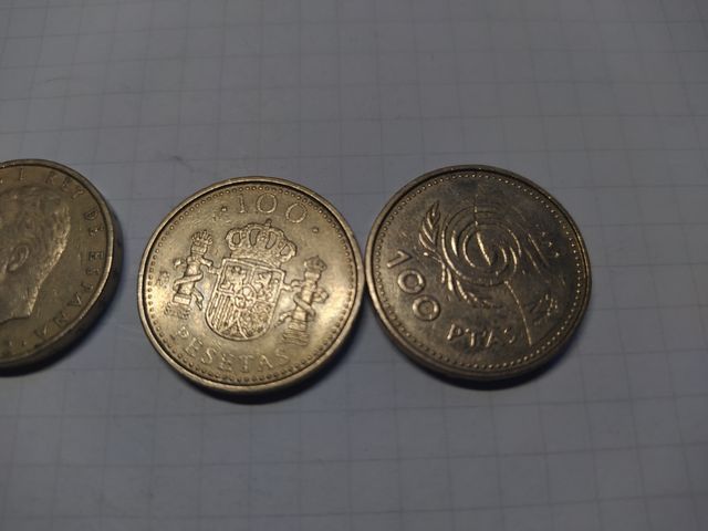 5 Monedas de 100 pesetas RJCI 1982, 1998, 1999