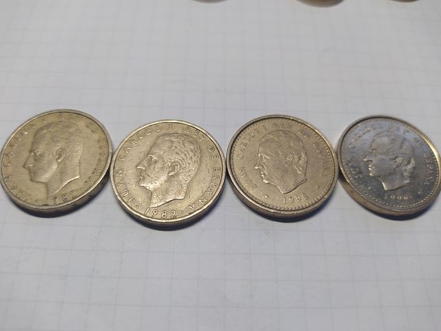 5 Monedas de 100 pesetas RJCI 1982, 1998, 1999