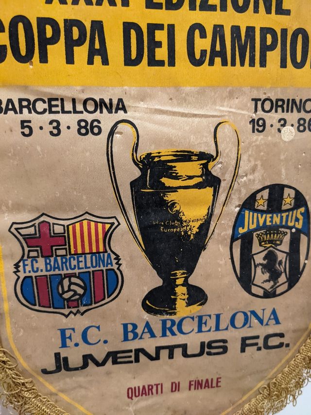 Banderín FC Barcelona - Juventus Liga Campeones