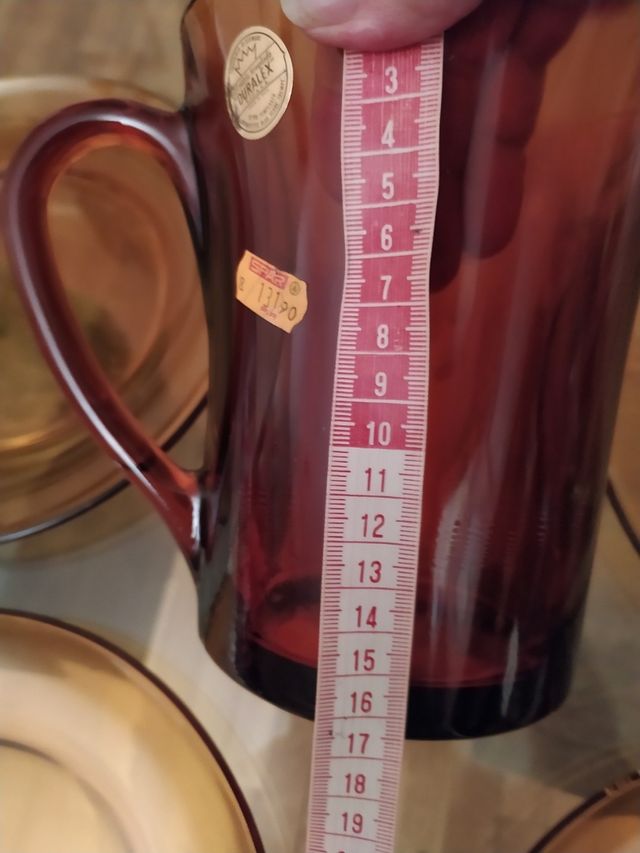 Jarra grande y 4 platos llanos DURALEX