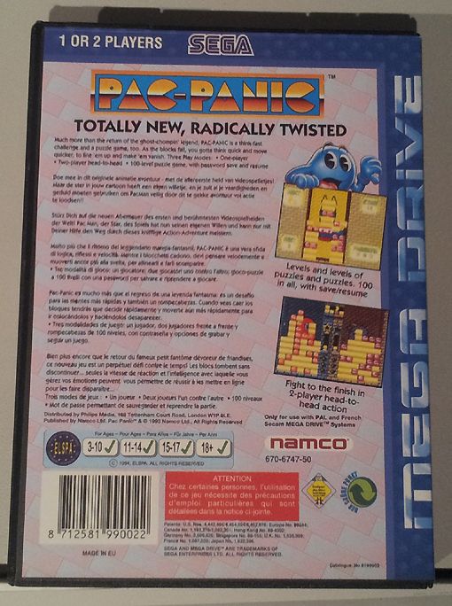 SELLADO Pac-Panic Megadrive Mega Drive Pacman MD