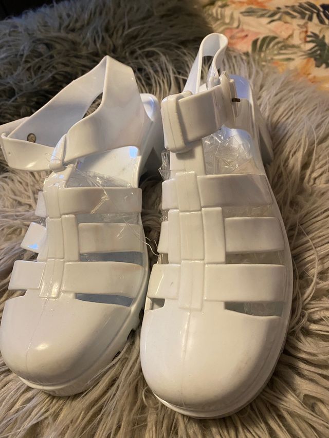 Sandali bianchi con tacco misura 39