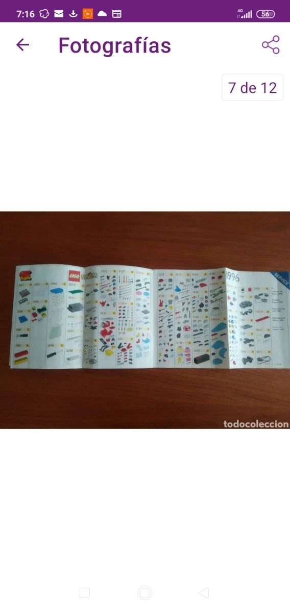 Catálogo Piezas Lego Año 1996