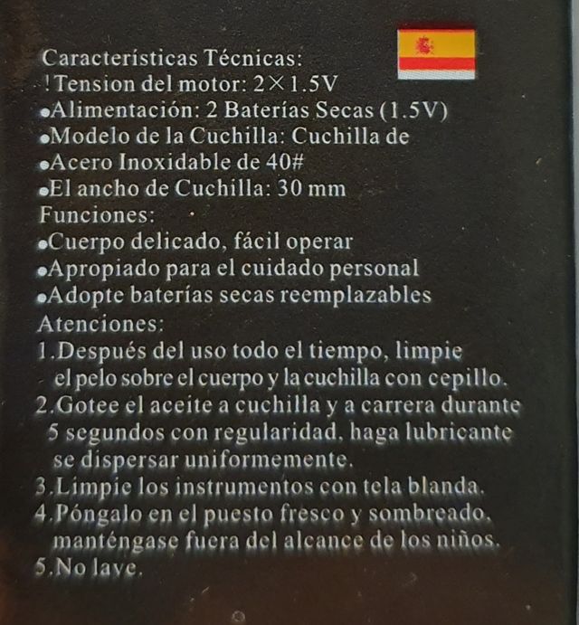 Afeitadora de bateria