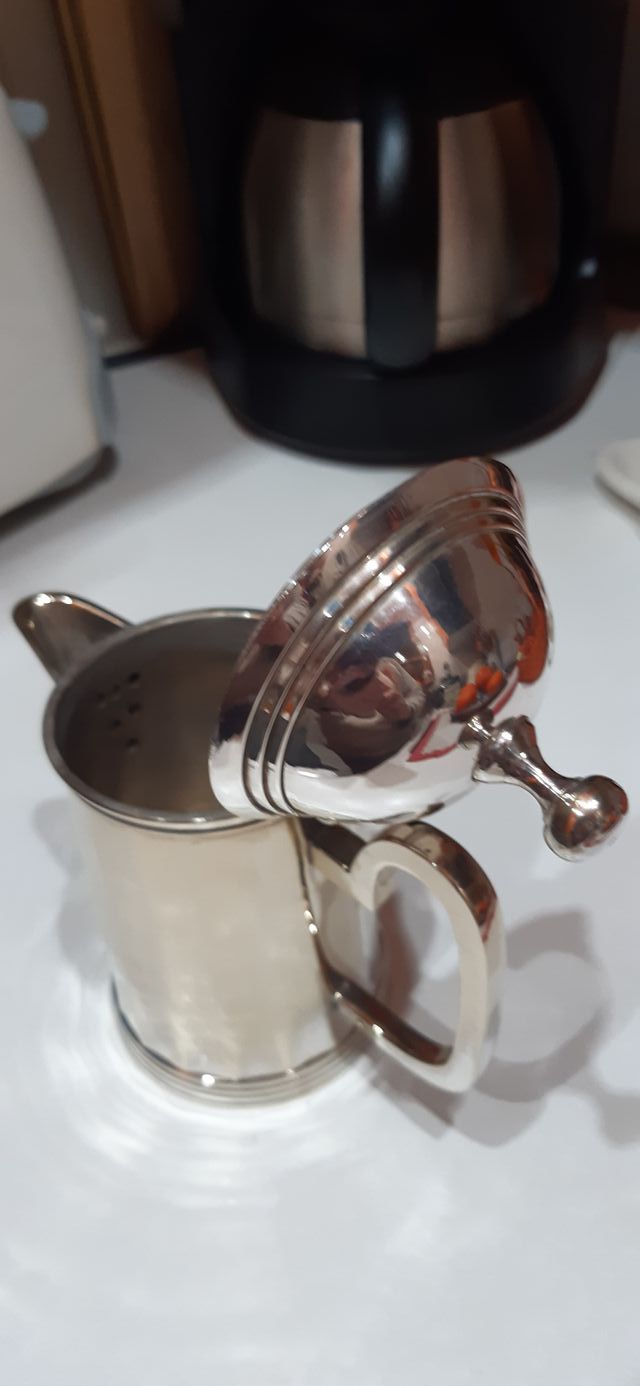 Cafetera- tetera baño plata