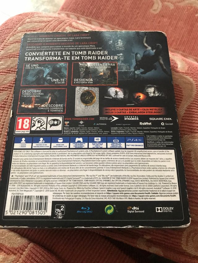 Shadow of The tomb raider caja vacia 