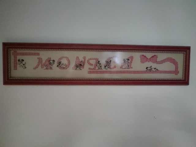 ARTESANIA: CUADRO DE PUNTO DE CRUZ MÓNICA