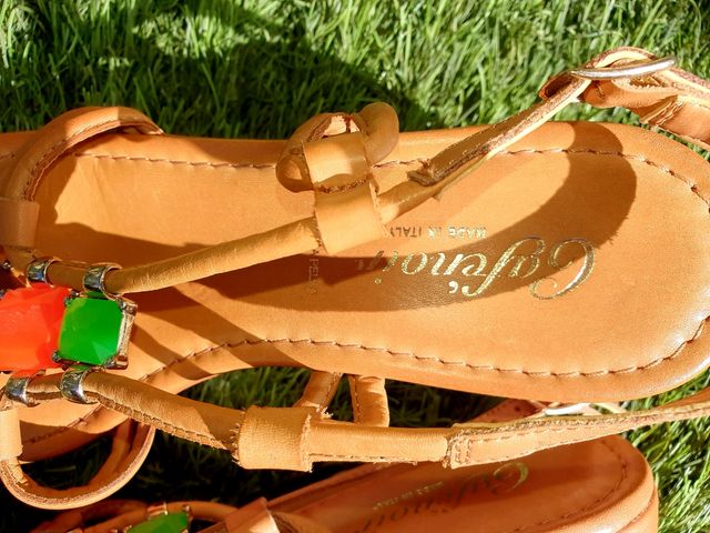 Sandalias CafeNoir piedras CAMEL 37 Estrenar