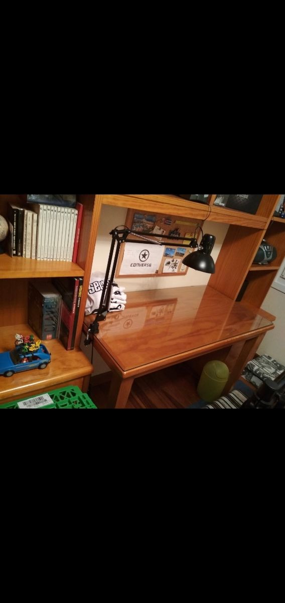 Cama nido 90, con mesa de 120 y estantería de 2 m