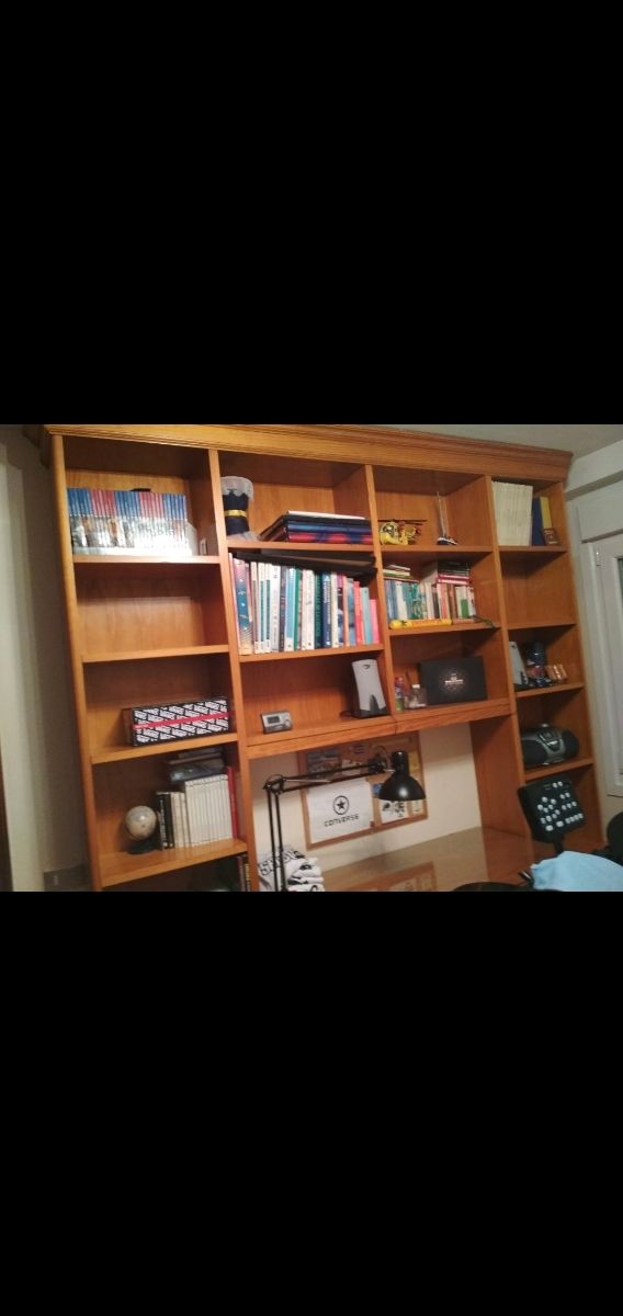 Cama nido 90, con mesa de 120 y estantería de 2 m