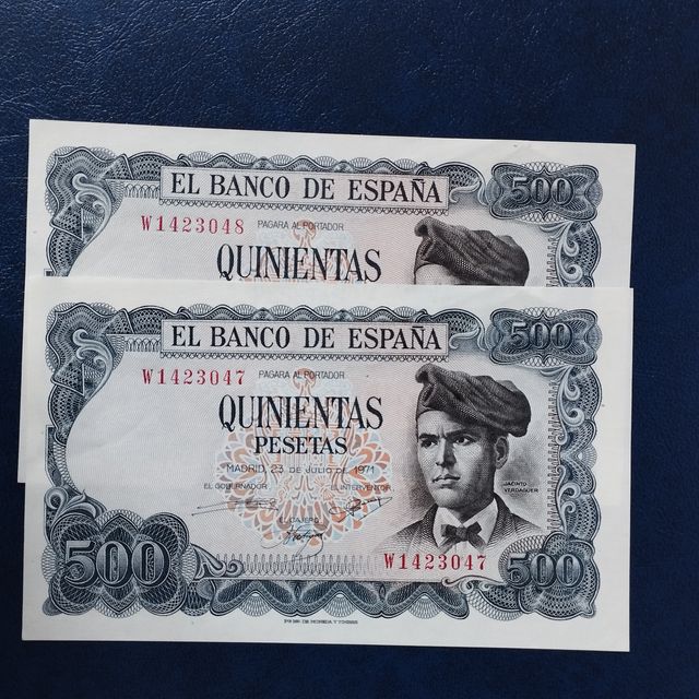 BILLETES 500 1971 CORRELATIVOS