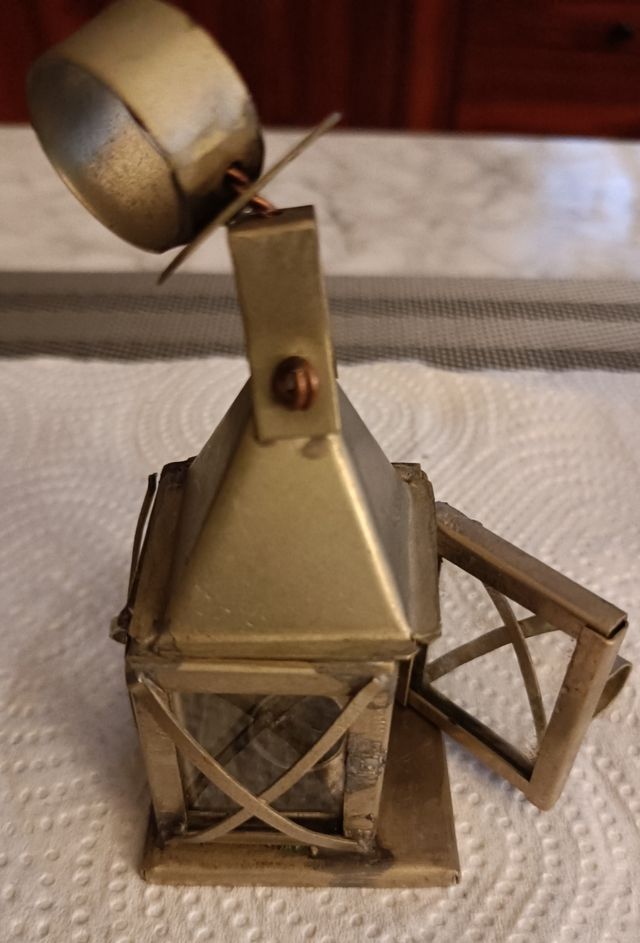 MINI CANDIL ARTESANAL EN METAL Y CRISTAL