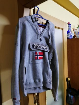 Sudadera Geographical Norway gris xxl. de segunda mano por 35 EUR en  Barcelona en WALLAPOP