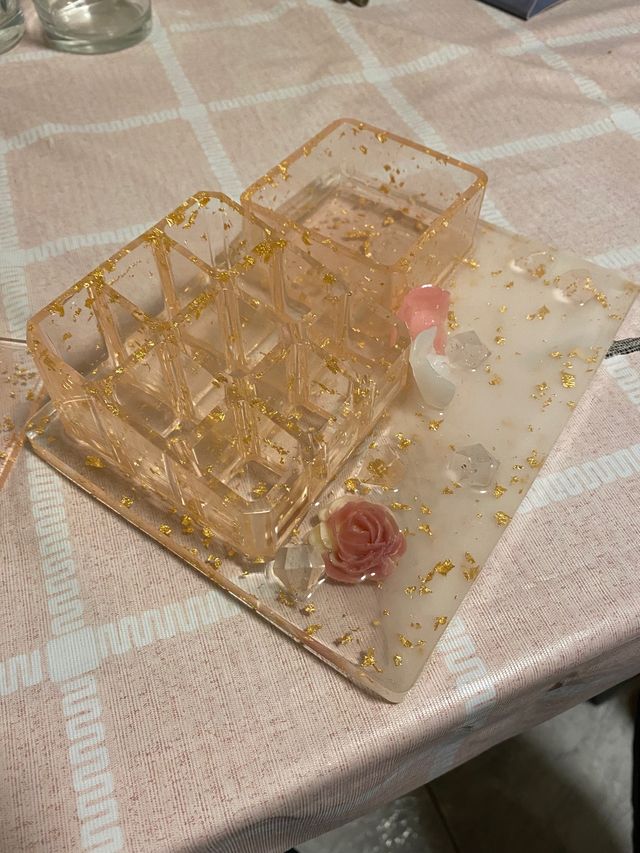 Bandeja de joya/maquillaje/accesorios de resina