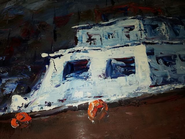 Cuadro impresionista conoleo lienzo, los barcos