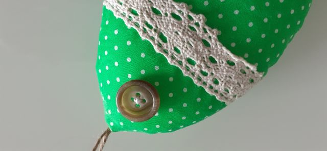 Pesce decorazione da appendere verde a pois pizzo