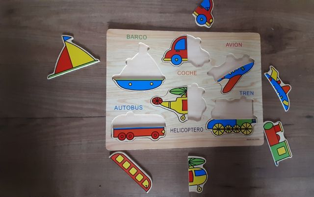 puzzles transportes y animales para mas de 2 años.