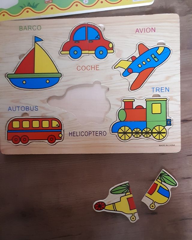 puzzles transportes y animales para mas de 2 años.