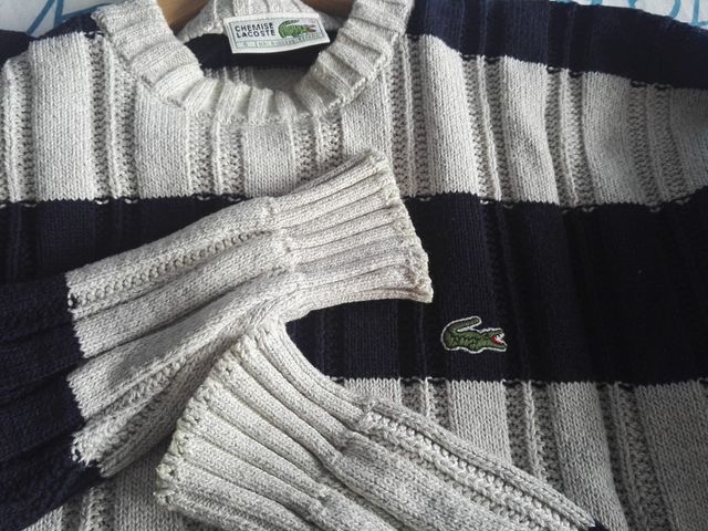Lacoste Jersey de punto de rayas azules.