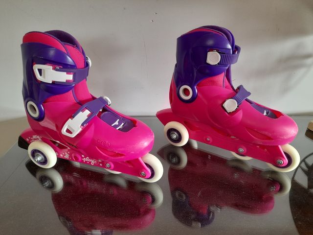 Patines ,casco,juego de rodilleras con bolsa para