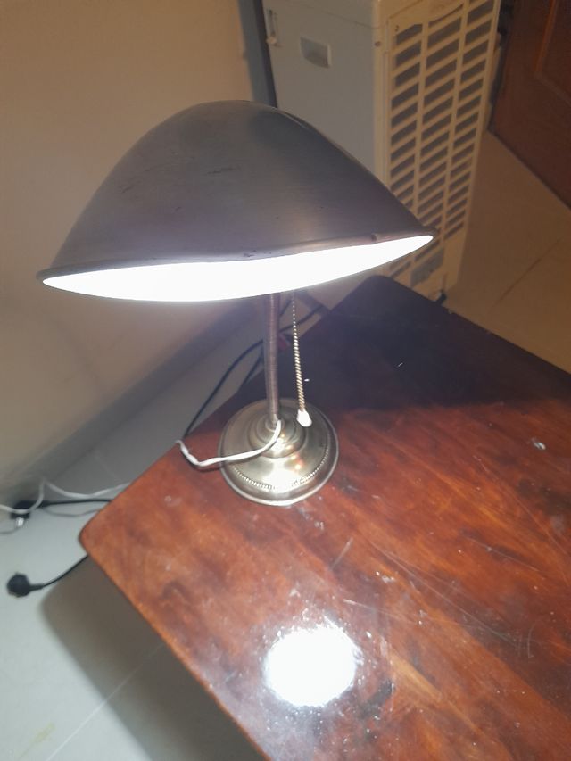 lampara antigua despacho baño plata