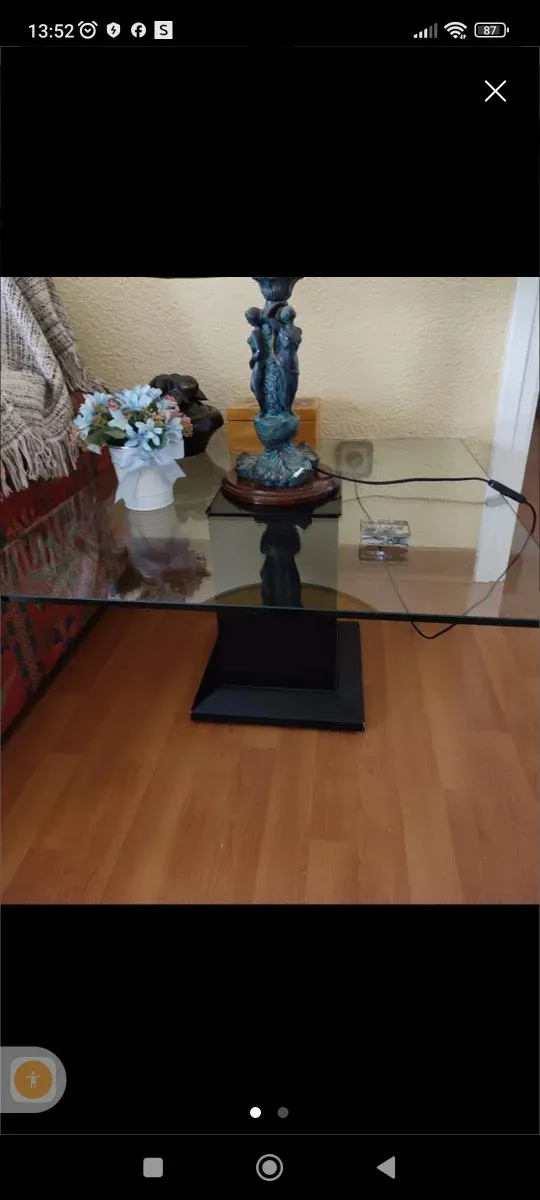 mesita pequeña para salón, cristal