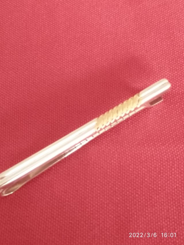 Alfiler corbatero plata de ley y oro