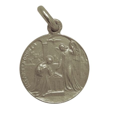 MEDALLA ANUNCIACIÓN DE SAN GABRIEL EN PLATA DE LEY
