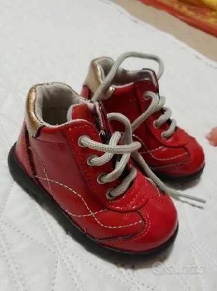 Scarpine da bambina primi passi. N.ro 20. Rosse
