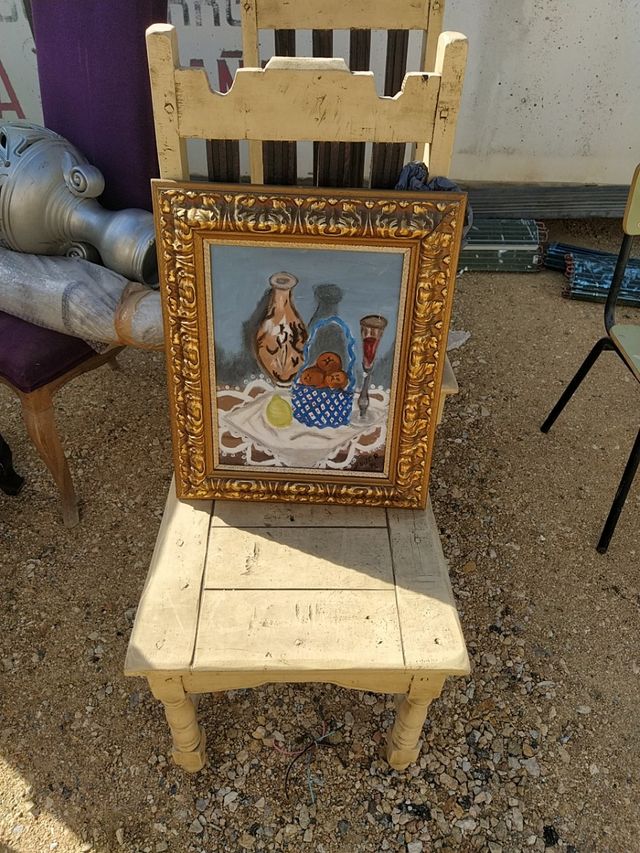 cuadro madera antiguo oleo