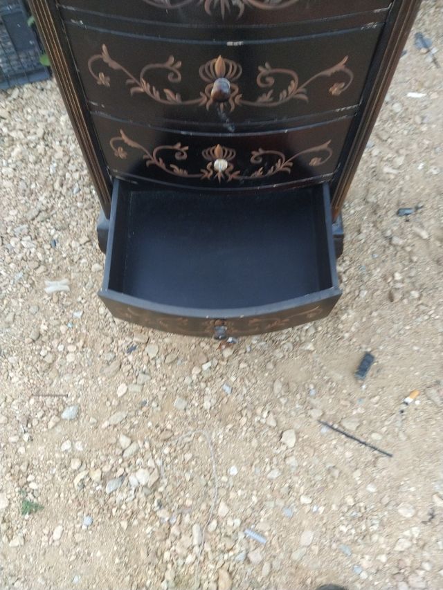 mesita cajones antigua madera buena vintaje